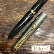 Parker 45 Steel cap with black barrel, g/f trim