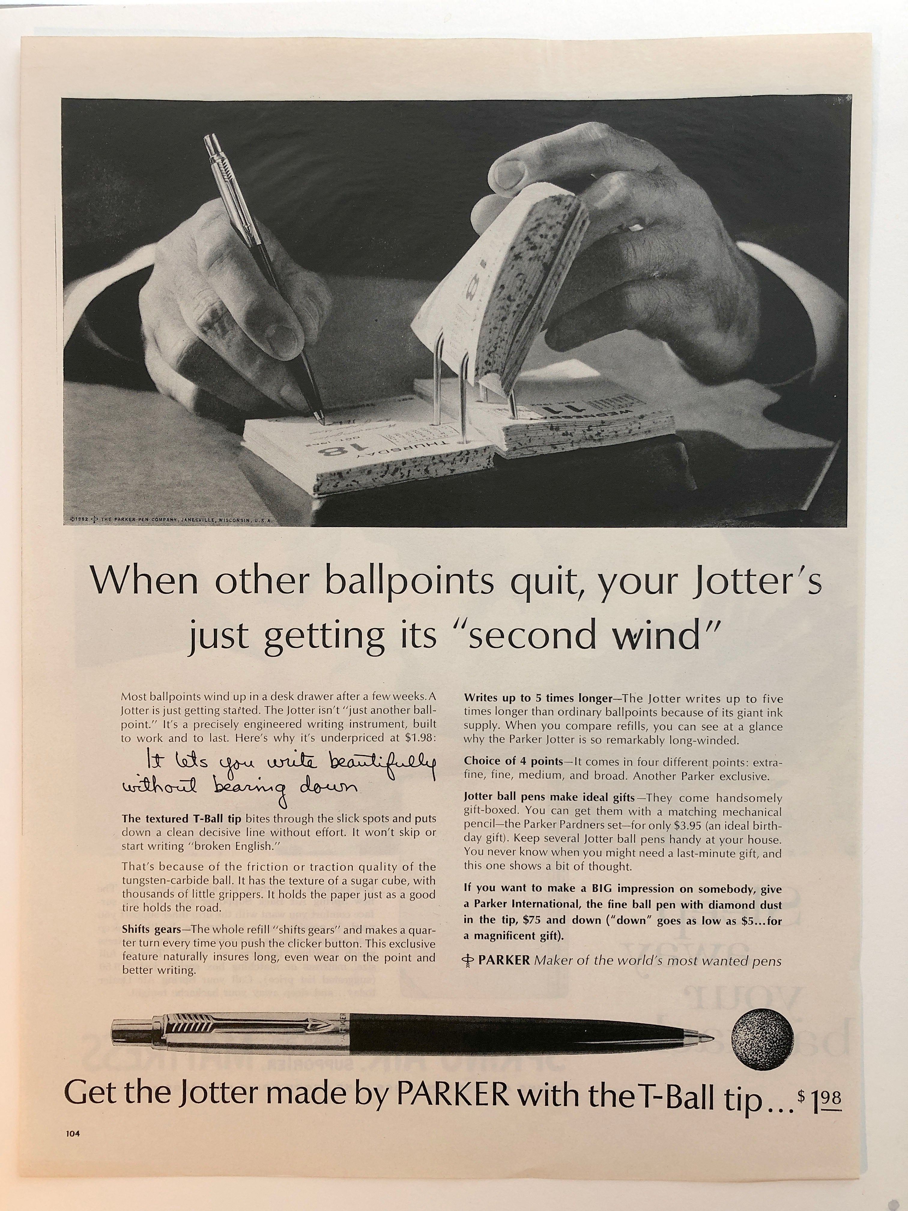 Parker Jotter Ballpoint - Perpetual Calendar, Boeing Advertising