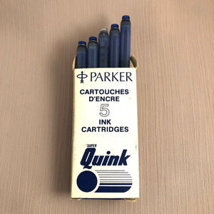 Parker Quink ink cartridges, vintage, Blue
