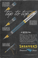 Sheaffer's Snorkel, Blue & Chrome cap, Copr. 1950