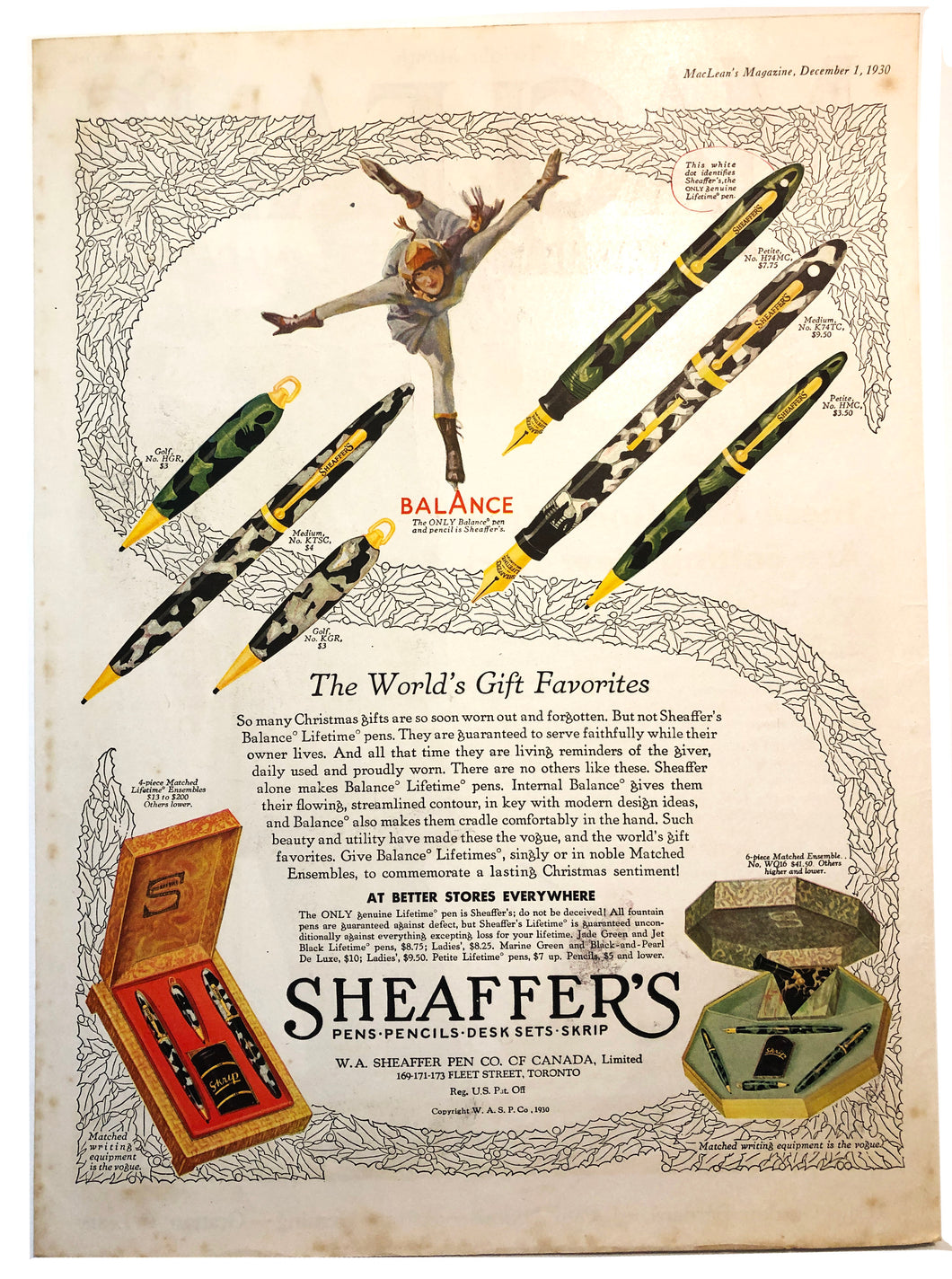 Sheaffer's Balance, MacLean's Magazine, December 1,1930